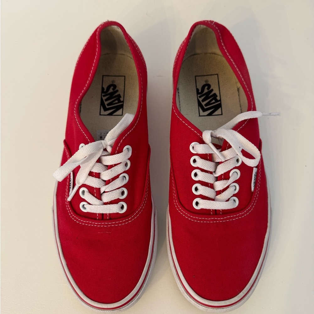 Vans Red Canvas Sneakers